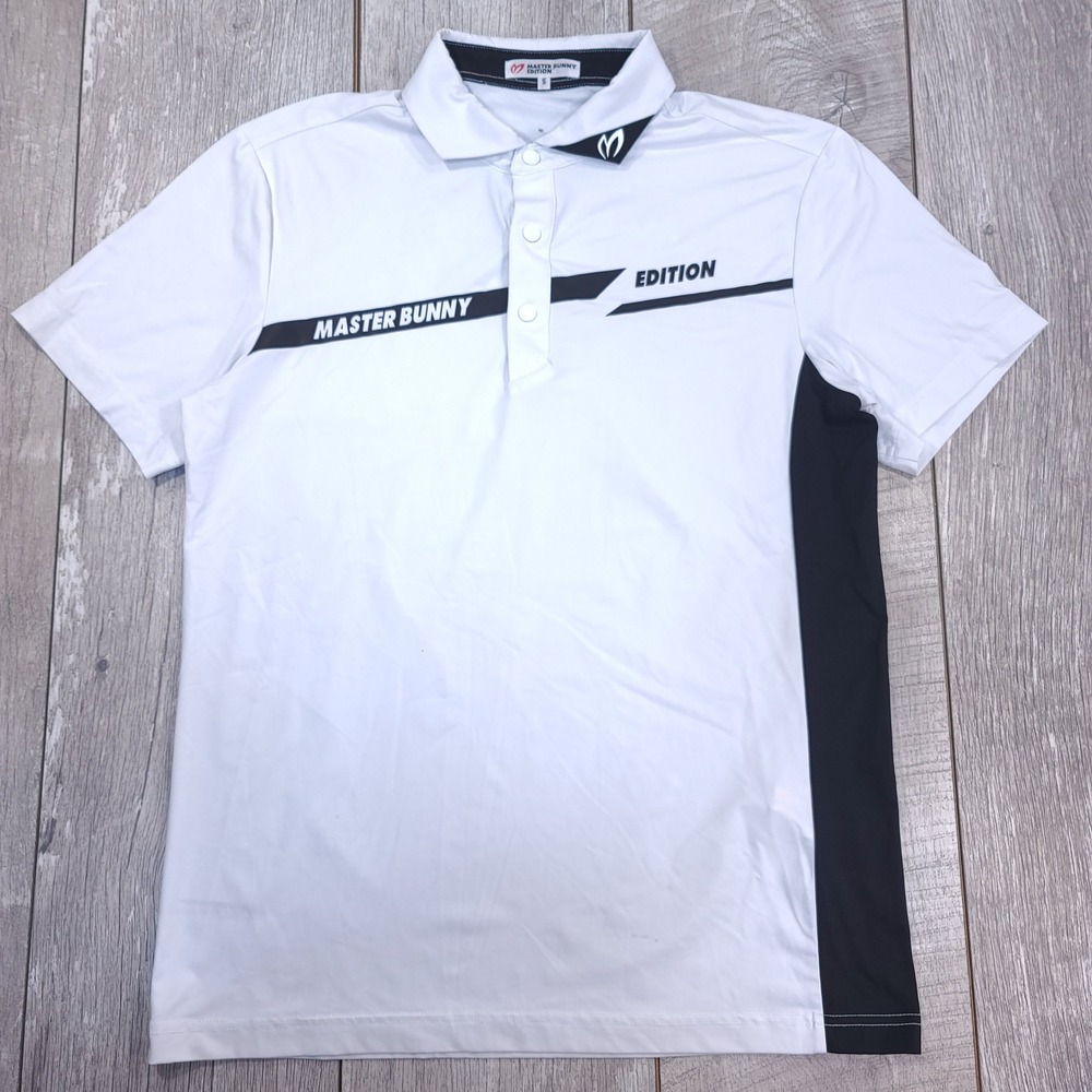 Master Bunny Edition Polo Shirt Mens 5 White Black Golf Graphic Short Sleeve